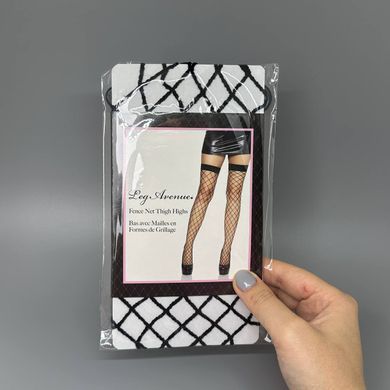 Чулки крупная сетка Leg Avenue Fence Net Thigh Highs OS Black - фото