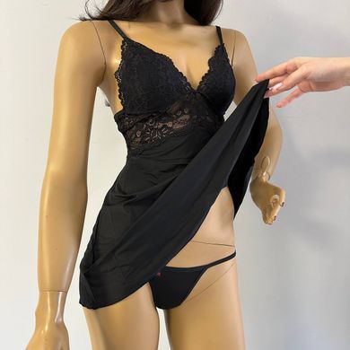Сорочка и трусики Obsessive 810-BAB-1 babydoll & thong black S/M