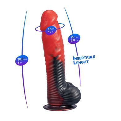 Фалоімітатор SilexD Fantasy Liquid Silicone Devil 8in Red (20,3 см) - фото