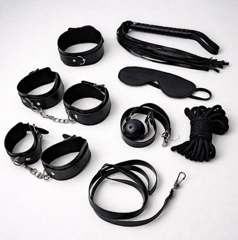 Набір БДСМ аксесуарів Alive Secret Desires Black BDSM Kit (8 pcs) - фото