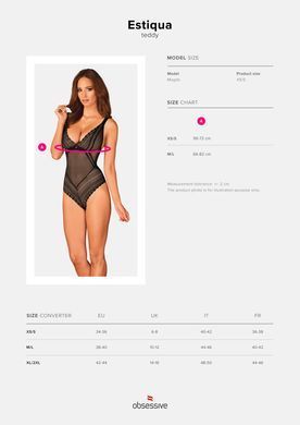 Еротичне боді Obsessive Estiqua teddy M/L