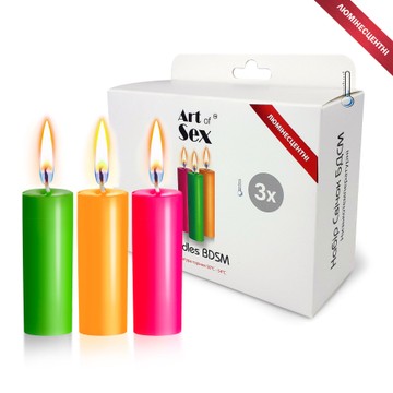 Набір низькотемпературних люмінесцентних свічок БДСМ Art of Sex size S (3 шт.)