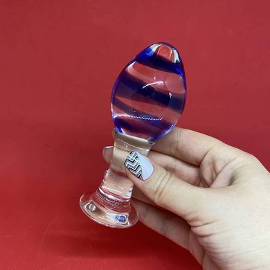 Скляна анальна пробка з довгою ніжкою (4,2 см) - фото