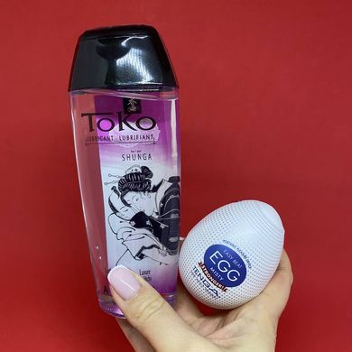 Набір яйце мастурбатор Tenga Egg + смачна змазка Shunga Toko AROMA вишня (165 мл)
