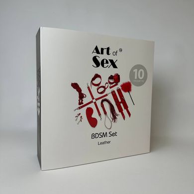 Art of Sex Set Leather - набір БДСМ 10 предметів чорний - фото