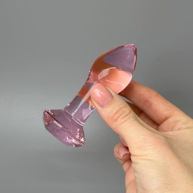 Стеклянная анальная пробка в форме камня NS Novelties CRYSTAL GEM PINK (3 см) - фото