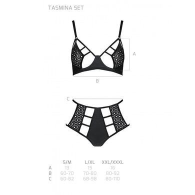 Комплект белья из экокожи Passion Tamaris Set black L/XL - фото