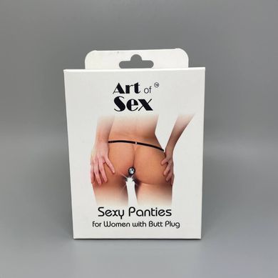 Труси з силіконовою анальною пробкою S (2,6 см) Art Sex Sexy Panties plug size S Black XS-2XL - фото