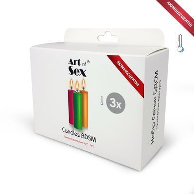 Люминесцентные БДСМ свечи Art of Sex size S (3 шт.), Разноцветный