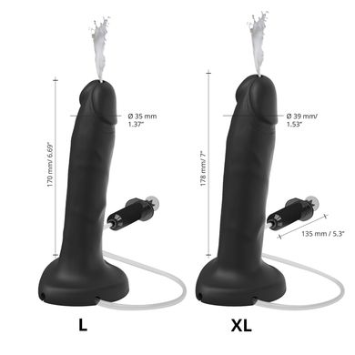 Кінчаючий фалоімітатор Strap-On-Me Squirting Cum Dildo Realistic Black (17 см) - фото