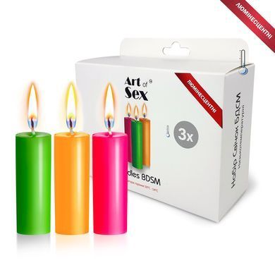 Люминесцентные БДСМ свечи Art of Sex size S (3 шт.), Разноцветный