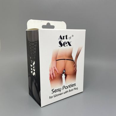 Труси з силіконовою анальною пробкою S (2,6 см) Art Sex Sexy Panties plug size S Black XS-2XL - фото