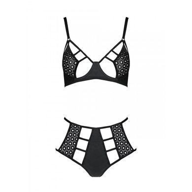 Комплект белья из экокожи Passion Tamaris Set black L/XL - фото