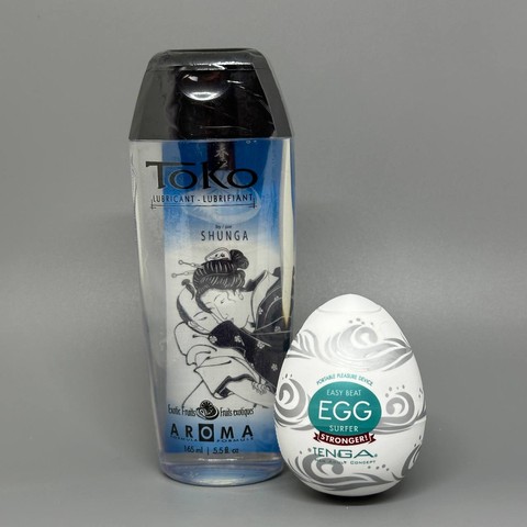 Набір яйце мастурбатор Tenga Egg + смачна змазка Shunga Toko AROMA екзотичні фрукти (165 мл)