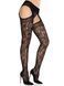 Эротические колготки Leg Avenue Cross Hatch Floral Lace Suspender Hose One Size - фото товара