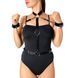 Портупея с наручниками из натуральной кожи Art of Sex Ursula черная XS-2XL