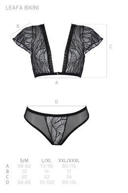 Еротичний комплект Passion LEAFA BIKINI black S/M - фото
