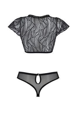 Еротичний комплект Passion LEAFA BIKINI black S/M - фото