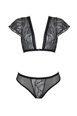 Еротичний комплект Passion LEAFA BIKINI black S/M - фото