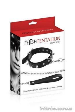 Нашийник Fetish Tentation Spikes and Leash - фото