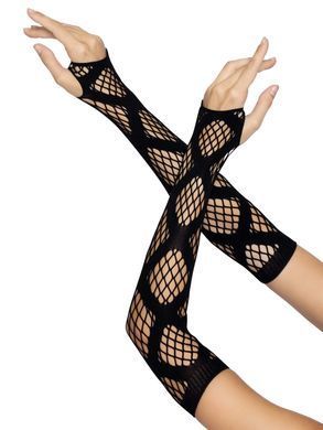 Митенки сетка Leg Avenue Faux wrap net arm warmers One size Black