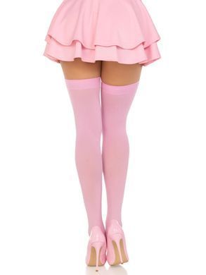 Панчохи непрозорі Leg Avenue Opaque Nylon Thigh Highs OS Pink - фото