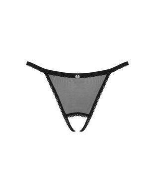Трусики Obsessive Celia Noir crotchless thong XL/2XL чорні