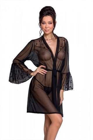 Эротический пеньюар Passion LOVELIA PEIGNOIR black XXL/XXXL