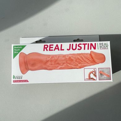 Довгий фалоімітатор Real Body Real Justin Flesh (21,5 см) - фото