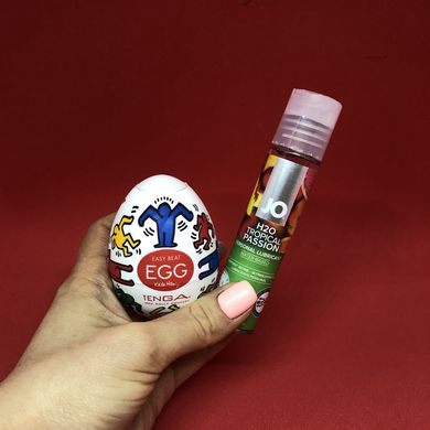 Набір яйце мастурбатор Tenga Egg + смачна змазка System JO H2O вишня (30 мл)