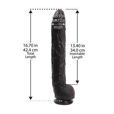 Фалоімітатор Doc Johnson Dick Rambone Cock Black (довжина 42 см, діам. 6 см) - фото