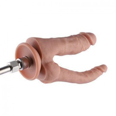 Фаллоимитатор двойной для секс-машин Hismith 9.8" Double Penetrator Silicone Dildo, Телесный
