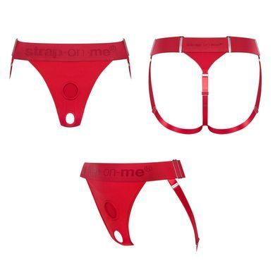 Труси для страпона Strap-On-Me Harnais Lingerie Unique One Size Red - фото