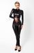 Бодістокінг Noir Handmade F319 Caged wetlook catsuit with zippers and ring L