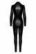 Бодістокінг Noir Handmade F319 Caged wetlook catsuit with zippers and ring L