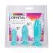 Набір анальних пробок Doc Johnson Crystal Jellies Anal Starter Kit Teal 3 шт (3,2 см; 3,8 см; 5,1 см) (м'ятий та без вставки) - фото товару