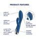 Satisfyer Spinning Rabbit 1 Blue - вібратор-кролик з ротацією - фото товару