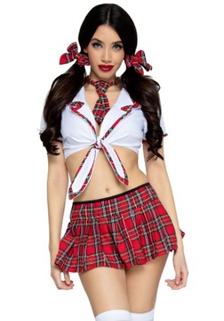 Еротичний костюм школярки Leg Avenue Miss Prep School M/L Red
