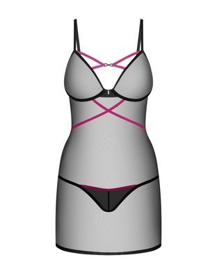 Сорочка бебі дол і трусики Obsessive Novenes chemise & thong XS/S