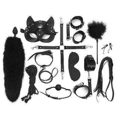 Art of Sex Maxi BDSM Set Leather - набор БДСМ 13 предметов черный - фото
