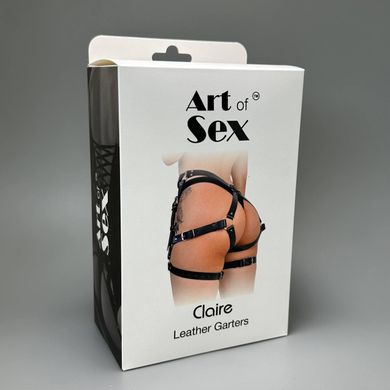 Гартеры на ноги из натуральной кожи Art of Sex Claire XS-М черные
