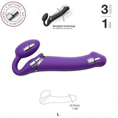 Страпон безременной Strap-On-Me Vibrating Violet L (длина 15,7 см; диаметр 4,2 см) - фото