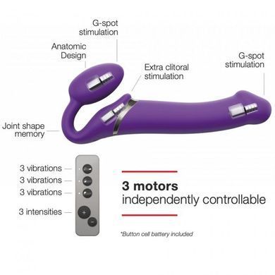 Страпон безременной Strap-On-Me Vibrating Violet L (длина 15,7 см; диаметр 4,2 см) - фото