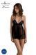 Прозрачная сорочка и трусики Passion KERRIA CHEMISE black S/M