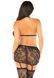 Эротический комплект Leg Avenue Bra Top, Garter Skirt and Stockings One Size Black - фото товара