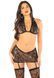 Эротический комплект Leg Avenue Bra Top, Garter Skirt and Stockings One Size Black - фото товара