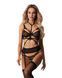 Эротический комплект Obsessive Premisis Black 3-pcs crotchless set S/M - фото товара
