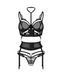 Эротический комплект Obsessive Premisis Black 3-pcs crotchless set S/M - фото товара
