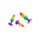 Анальна пробка райдужного кольору Wooomy Hiperloo Silicone Rainbow Plug S (2,4 см) - фото товару