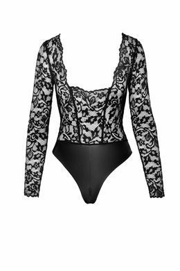 Боди&nbsp;Noir Handmade F296 Psyche bodysuit of lace and wetlooks S